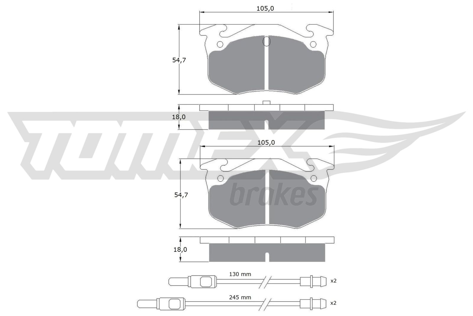 Sada brzdových platničiek kotúčovej brzdy TOMEX Brakes